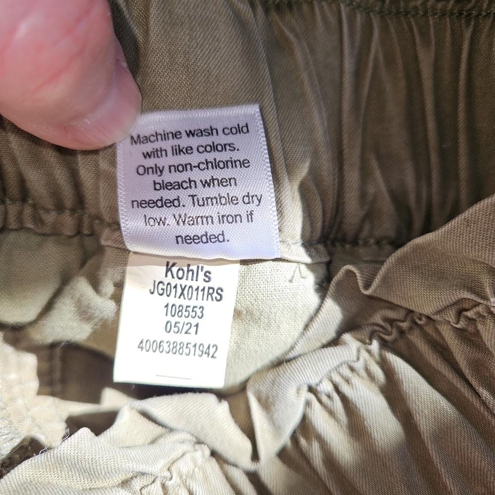 SO High Rise Jogger Pants Olive Green Smocked Waist  Women's Size Small - Picture 12 of 12